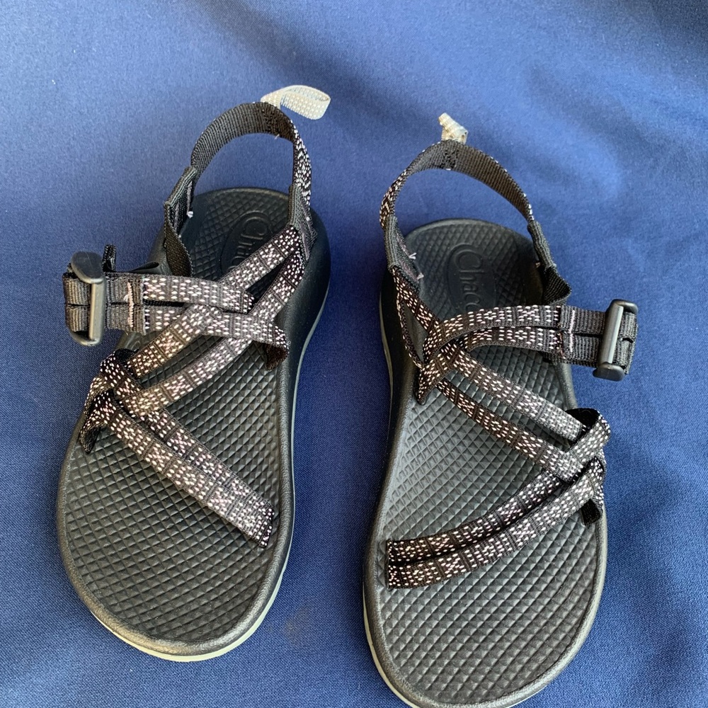 Chaco Kids ZX/1 EcoTread Sandals Black Size 2 Hugs And Kisses Color - Picture 3 of 10